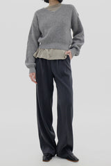ウールバルーンVネックニット / Wool balloon V-neck knit (5color)