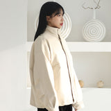 オーバーフィットバフィングレザーライダージャケット/Overfit Buffing Leather Rider Jacket_Ivory