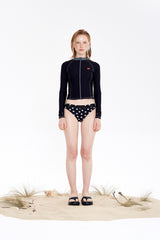 スモールチェリージップアップラッシュガード / SMALL CHERRY ZIP-UP RASHGUARD [BLACK]