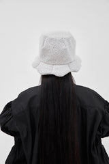 플라워벨햇 화이트 앤 그레이 / Flower bell hat_white and grey (6656023462006)