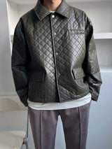 ASCLO Quilting Leather Jacket (2color) (6660639686774)