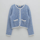 (JK-2926)BOUCLE TWEED-LIKE KNIT JACKET