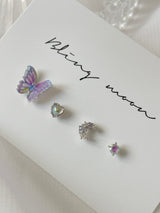 ルシードパープルバタフライピアスセット/[4 set] Lucid Purple Butterfly Piercing Set