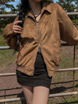 (ユニセックス) ラモンスエードブルゾンジャケット