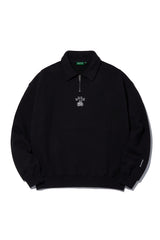 Cherry Bear Half Zipup Crewneck_Black (6684837216374)