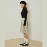 エボニーシャーリングタートルネックトップ/Ebony shirring turtleneck top (black)