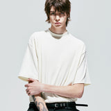 2ウェイリブモックネックTシャツ / 2way rib mock neck t-shirt ivory