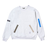 ZIPPER OVERSIZED CREWNECK BLACK / WHITE MELANGE