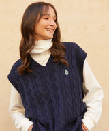 マークオーバーサイズニットベスト/RCH mark oversize knit vest navy