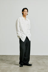 balmacaan welt pocket shirt jacket white (6615507206262)