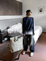 No.0412 blue black washing denim PT