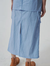 NYLON REVERSE LONG SKIRT (6682318274678)