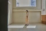 カラーカットアウトシャツ/COLLAR CUTOUT SHIRT_BEIGE