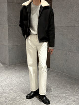 ロエウールカラースエードジャケット / loe wool collar suede jacket (3 colors)