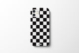 チェッカーボードアイフォンケース/(matte) Black&White Checkerboard Phone Casecase