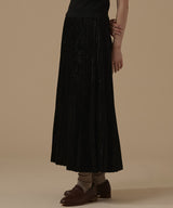 VELVET PLEATS SKIRT