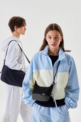 POCKET STRING NYLON MINI CROSS BAG [BLACK]