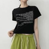 モランレタリングハーフクロップショートスリーブTシャツ / Molan lettering half-crop short-sleeved T-shirt