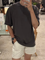 ダブルラインオーバーサイズ半袖Tシャツ / LMN Double-Line Oversized Short-Sleeved T-Shirt (5 colors)