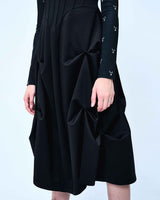 ピンタックジャージードレス/DOZI - Pintuck Jersey Dress _ Black