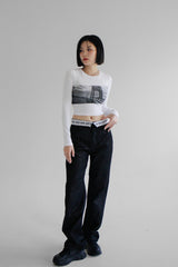 オビオープンデニムパンツ / no.7710 Obi Open Denim Pants