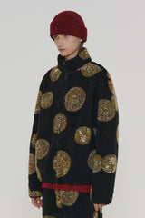COIN JACQUARD FLEECE JACKET / BLACK (6601036988534)
