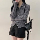 Muneu Loose Fit Two-Way Twisted Knit Zip-up (3 colors)
