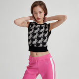 Luna Cat Knit vest [Black] (6679675830390)