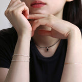 シルバーシンスネークチェーンブレスレット/silver thin snake chain bracelet (14K gold plated / no spare chain)