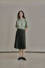ウールツイルセットアップスカート/WOOL TWILL SETUP SKIRT_DEEP KAHKI