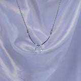 heart bar transparent beads necklace