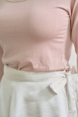 Nostalgia U neck T Shirt (&Off shoulder) - Misty Rose
