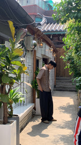 クールリネンハーフバンディングパンツ/Cool linen half banding pants 5color