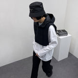 クロップパッドデッドフードベスト/[Unisex] Cropped padded hooded vest (2 colors)