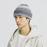 ウールブレンドニットグラデーションビーニー / WOOL BLENDED KNIT GRADATION BEANIE GREY