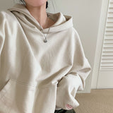 [BELLIDE MADE] Loose fit point embroidered hoodie