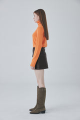 ホールガーメントカシミアタートルネックニット / Whole Garment Cashmere Turtleneck Knit [Orange]