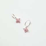 ピンクプルメリアフープピアス/PINK PLUMERIA HOOP EARRINGS