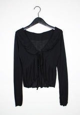 プリーツラッフルカーディガン/Pleated Ruffle Cardigan (4color)