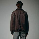 VARSITY LINE SUEDE JACKET (DARK BROWN)