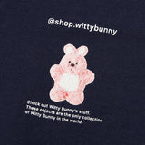 ウィティーバニーVネックスウェットシャツ／WITTY BUNNY V-NECK SWEATSHIRT [NAVY]