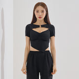 OリングシャーリングクロップTシャツ/O-Ring Shirring Crop Tee(9184)