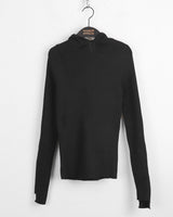 Conet ribbed slim fit inner long sleeve hoodie sweatshirt