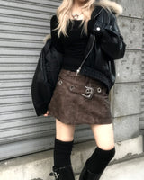vintage fur two-way blouson jumper