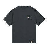 スモールマルチフラワードローイングショートスリーブTシャツ / Small Multi-Flower Drawing Smile Short-Sleeved T-shirt