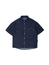 リネンオーバーデニムシャツ / M205 LINEN OVER DENIM SHIRT_DEEP BLUE