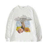 コラボレーションロングスリーブTシャツ（グレー）I Suzume & Unagi × LUVISTRUE (6677219737718)