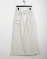 Minto zipper pocket cargo training back-open banding long skirt