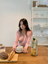 Milk Soft V neck Ribbed Cardigan