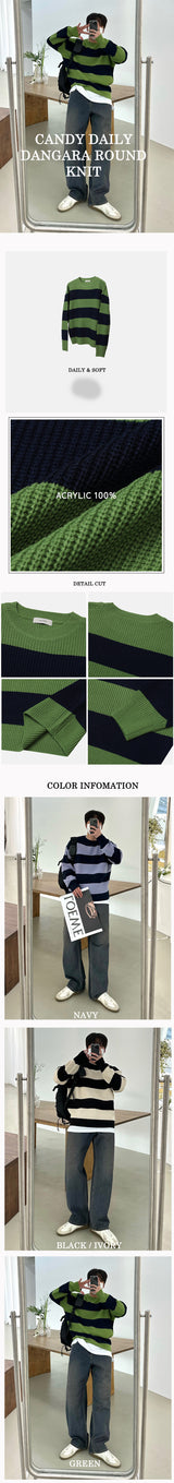 キャンディーデイリーダンガララウンドニット/[BEST]CANDY DAILY DANGARA ROUND KNIT(8COLOR)